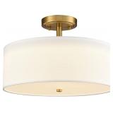Gold Semi Flush Mount Ceiling Light with Drum Line