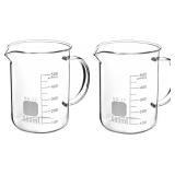 QWORK Beaker with Handle, 500ml Measuring Cup, Bor