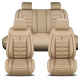 Premium Leather Car Seat Covers - Full Set 5-Piece