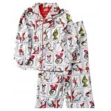 Grinch Size Medium Christmas Button Up PJ's