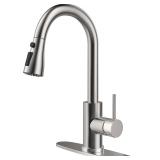 High-Arc Kitchen Faucets with Pull Down Sprayer,Br
