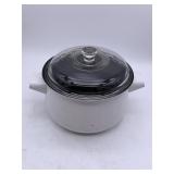 White Pot w/ Lid Used