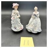 Vintage porcelain musical box figurines