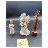 Angel Lot including Oliveart carved Mary