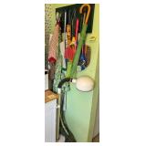 Everthing on wall including floor lamp