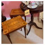 3 small vintage side tables, 2 are music/jewelr..