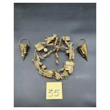 Brass Musical Instrument Wreath & Wall Pockets