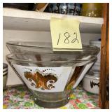 Anchor Hocking Fleur de Lis Serving Bowl with G..