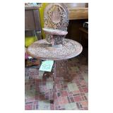 Vintage Anglo-Indian carved hardwood folding ta..