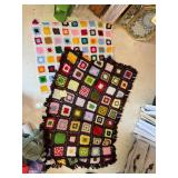 2 granny square afghans-lap size