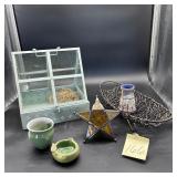 Terrarium, Star Lantern, Pottery Pieces & Basket