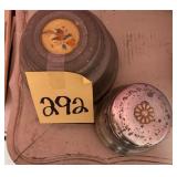 Antique musical powder boxes