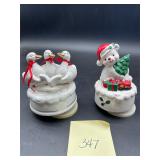 vintage Christmas music boxes (Geese & Bear)