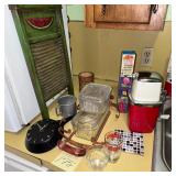 Assorted Kitchen Lot with Vintage Refrigerator ..