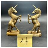 Vintage Brass Unicorn bookends
