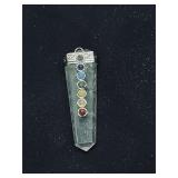 White Selenite Crystal Pendant with Chakra Stones