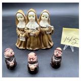 Vintage Singing Nun Trio Music Box Figurine Cho..