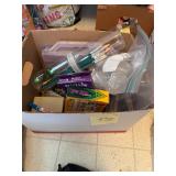 Markers, paint brushes and crayons