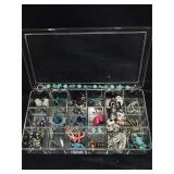 Blue and silver tone jewelry lot