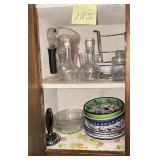 Contents of Cabinet including oil and vinegar c..