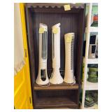 Vintage particle board shelf-fans NOT included