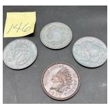 Vintage Oversized 1877 Indian Head Penny, 1976 ..