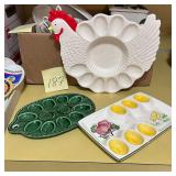 Vintage ceramic platters designed for serving d..