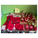 Vintage Christmas decor, including Ma and Pa To..