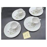 Vintage stoneware teacup and fitted plate set i..
