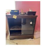 Vintage storage cabinet with sliding glass