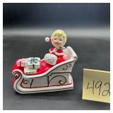 Vintage 2 piece Lefton Christmas Covered Candy ..