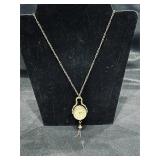 Antique-style gold-tone pocket watch necklace