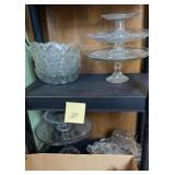 Assorted vintage cut class and dishes