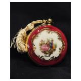 vintage Limoges ceramic powder compact mirror f..