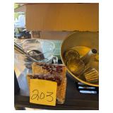 Large mixing/measuring bowl, vintage resin napk..