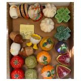 Assorted salt and pepper shakers including garl..