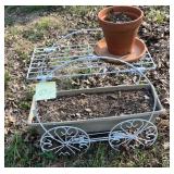 Vtg 70s Metal Wire Plant Stand