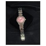 LADIES PINK CRYSTALS WATCH WITH PINK DIAL