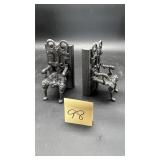 decorative cast iron bookends designed to look ..