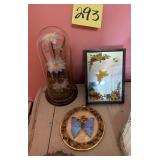 Vintage decor with butterflies and flowers