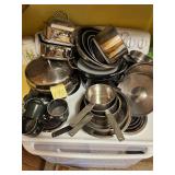 Assorted pots and pans