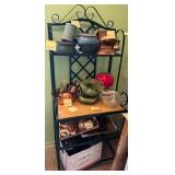 Green metal bakers rack contents NOT included