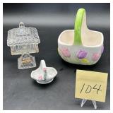 Vintage Jeannette Glass 'Wedding Box' clear gla..