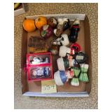 Assorted salt and pepper shakers including snowmen