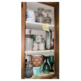 Contents of Cabinet including vintage-style sod..