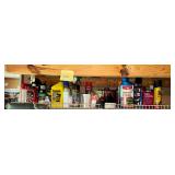 Assorted cans and bottles of car care items