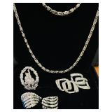 Byzantine-style chain necklace,  vintage silver..