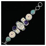 Artesian sterling silver link bracelet featurin..