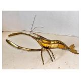 MCM Hollywood Regency style vintage brass lobster