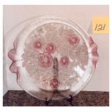 Vintage Mikasa Rosella crystal glass cake platter